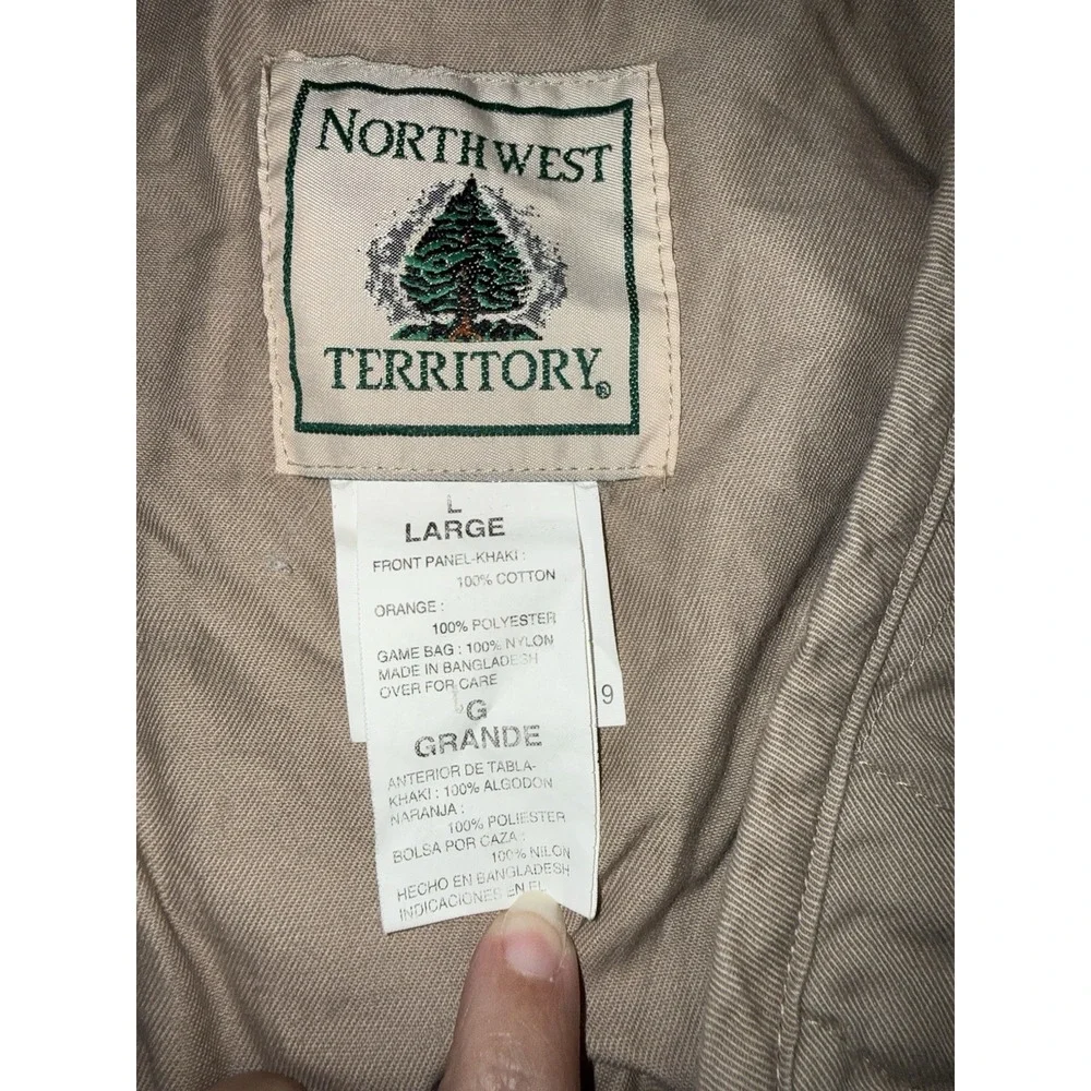 Men's Northwest Territory Hunting Vest Utility Blaze Orange Tan Pockets Sz L